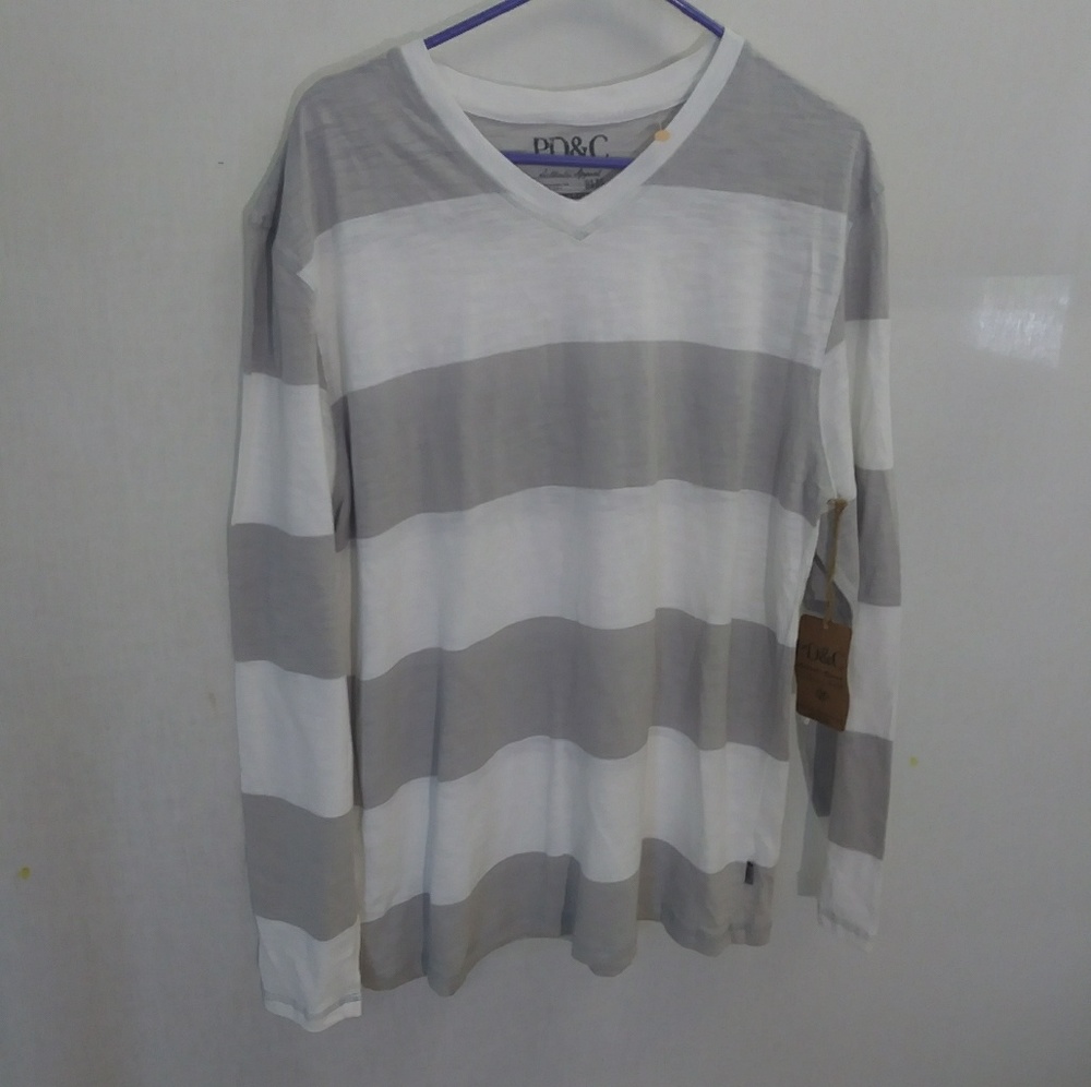 New PD&C White Long-Sleeve Shirt